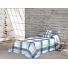 Colcha Bouti Escoces Azul-blanco Popcorn Cama 150