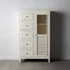 Mueble Auxiliar Blanco Roto De Madera De Mindi Rogal 95x45x150