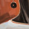 Cuadro De Africana Pintado A Mano En Lienzo Naranja De 90x120 Cm