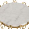 Mesa Auxiliar 50 X 50 X 54,6 Cm Dorado Metal Blanco Mármol