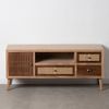 Mueble De Tv Sasha Natural Madera Crema Ratán