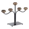 Candelabro 41 X 12 X 30,5 Cm Negro Dorado Metal