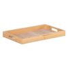 Bandeja De Aperitivos 45 X 31 X 5 Cm Hojas Natural Madera Ratán 3 Piezas