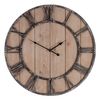 Reloj De Pared Natural Negro 60 X 4 X 60 Cm Dmf