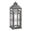 Farol 28 X 28 X 75 Cm Portavelas Gris Madera De Abeto (2 Unidades)