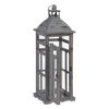 Farol 28 X 28 X 75 Cm Portavelas Gris Madera De Abeto (2 Unidades)