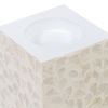 Portavelas Beige Nácar Madera Mdf 10,5 X 10,5 X 21 Cm