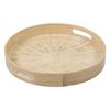 Bandeja De Aperitivos Beige Bambú 35 X 35 X 5 Cm Madera Mdf