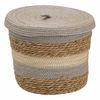 Cesta Multiusos 28 X 28 X 36 Cm Natural Gris Fibra Natural (3 Piezas)