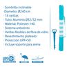 Pack De Sombrilla De Playa Turquesa 16 Varillas De Fibra Vidrio Antiviento Con Protecciã³n Solar Upf+50 De Aluminio Y Soporte De Arena, De Ã˜ 240 Cm