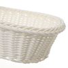 Cesta De Polietileno Blanca  Trenzada Oval De 25x16x7 Cm