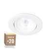 Pack 20 Downlights Redondo Led 7w 600lm 4200ºk 38º 40.000h [ho-in-dl7w-w-pk20]