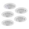 Pack De 5 Bombillas Led Gu10 6w 500lm 6000ºk 40.000h - Aro Downlight Redondo Inclinable "vepa" Acero 90mm - Blanco