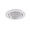 Pack De 5 Bombillas Led Gu10 6w 500lm 6000ºk 40.000h - Aro Downlight Redondo Inclinable "vepa" Acero 90mm - Blanco