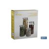 Set 4 Frascos Cristal+ Clip Acero 2100ml,1500ml,1150ml,750ml