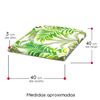 Pack 4 Cojines Sillas Con 2 Correas 40x40 Cm, Estampado Tropical Green