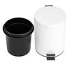 Cubo De Basura Con Pedal Acero Inoxidable Blanco Brillo 5l