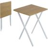 Mesa Plegable Estructura De Acero Tablero De Madera Mdf 48x48x65 Cm