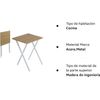 Mesa Plegable Estructura De Acero Tablero De Madera Mdf 48x48x65 Cm