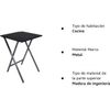 Mesa Plegable Estructura De Acero Tablero De Madera Mdf 48x48x65 Cm