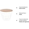 Mesa Auxiliar Estructura Metalica Y Tapa De Madera Extraible Ø38x30,5 Cm