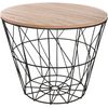 Mesa Auxiliar Estructura Metalica Y Tapa De Madera Extraible Ø38x30,5 Cm