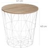 Mesa Auxiliar Estructura Metalica Y Tapa De Madera Extraible Ø41x40 Cm