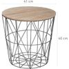 Mesa Auxiliar Estructura Metalica Y Tapa De Madera Extraible Ø41x40 Cm