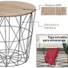 Mesa Auxiliar Estructura Metalica Y Tapa De Madera Extraible Ø41x40 Cm