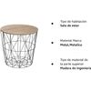 Mesa Auxiliar Estructura Metalica Y Tapa De Madera Extraible Ø41x40 Cm