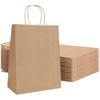 Pack 25 Bolsas De Papel Kraft Regalo Con Asa 18x24 +8 Cm Natural