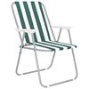 Silla Plegable Con Reposabrazos, Acero Y Lona, 75x53x43 Cm, Verde