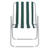 Silla Plegable Con Reposabrazos, Acero Y Lona, 75x53x43 Cm, Verde