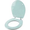 Tapa Wc Universal Con Bisagras De Acero Inox De Madera 43,5x37,5 Cm Azul Pastel