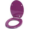 Tapa Wc Universal Con Bisagras De Acero Inox De Madera 43,5x37,5 Cm Morado