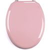 Tapa Wc Universal Con Bisagras De Acero Inox De Madera 43,5x37,5 Cm Rosa Pastel