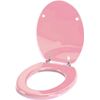 Tapa Wc Universal Con Bisagras De Acero Inox De Madera 43,5x37,5 Cm Rosa Pastel