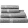 Juego Toallas 100% Algodón 550gr 4 Piezas 2x(50x100 Cm) 2x(70x140cm) Gris