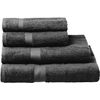 Juego Toallas 100% Algodón 550gr 4 Piezas 2x(50x100 Cm) 2x(70x140cm) Gris Oscuro