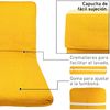 Cojín Tumbona, Fibra Acolchada, Funda Lavable, 170x50x6 Cm, Amarillo