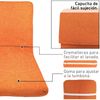 Cojín Tumbona, Relleno De Fibra, Funda Lavable, 170x50x6 Cm, Naranja