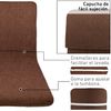 Cojín Para Tumbona, Fibra Acolchada, Funda Lavable, 170x50x6cm, Marron