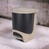 Cubo De Basura Con Pedal Para La Cocina, 30l, Plastico, Taupe