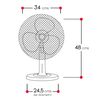 Ventilador De Mesa Silencioso 3 Velocidades 35w B24,5cm D 34cm H 48cm