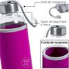 Pack 2 Botellas Con Funda De Neopreno Tapon Y Cinta De Cristal 420ml