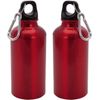 Pack 2 Botellas Tapón De Seguridad Y Mosqueton De Aluminio 400 Ml