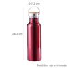 Botella Con Tapon A Rosca Y Asa Resistente 800 Ml De Acero Inox