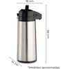 Termo Dispensador 1,9l 14x38x18cm De Acero Inoxidable Y Polipropileno