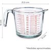 Jarra Medidora De Cristal Con 4 Escalas Distintas Ml, Dl, Oz, Cups