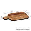 Tabla Cortar Cocina Con Borde Decorado Madera Acacia 33,5x21,5x1,5 Cm